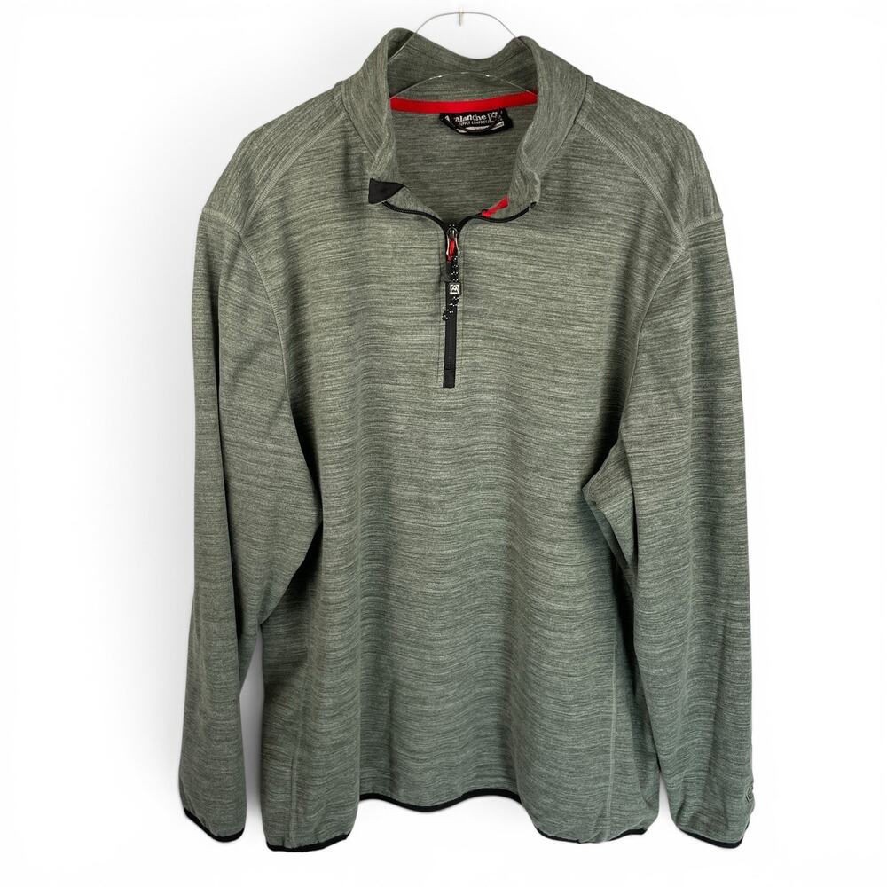 Avalanche Quarter Zip Fleece Pullover Heather Gray RN63619 Men's Size 2XL
